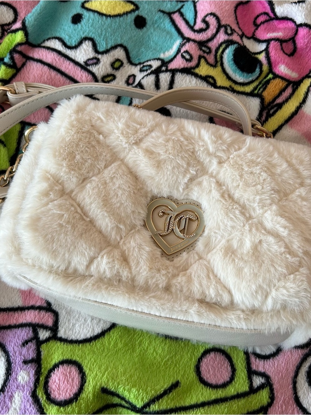 Cream juicy couture Heart-Emblem Crossbody Bag